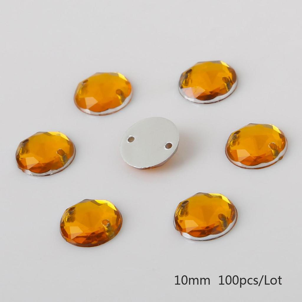 8/10/12mm Sewing Flatback Rhinestones Round Acrylic Beads Sew On Strass Crystal Stones For DIY Craft Scrapbook Decoration