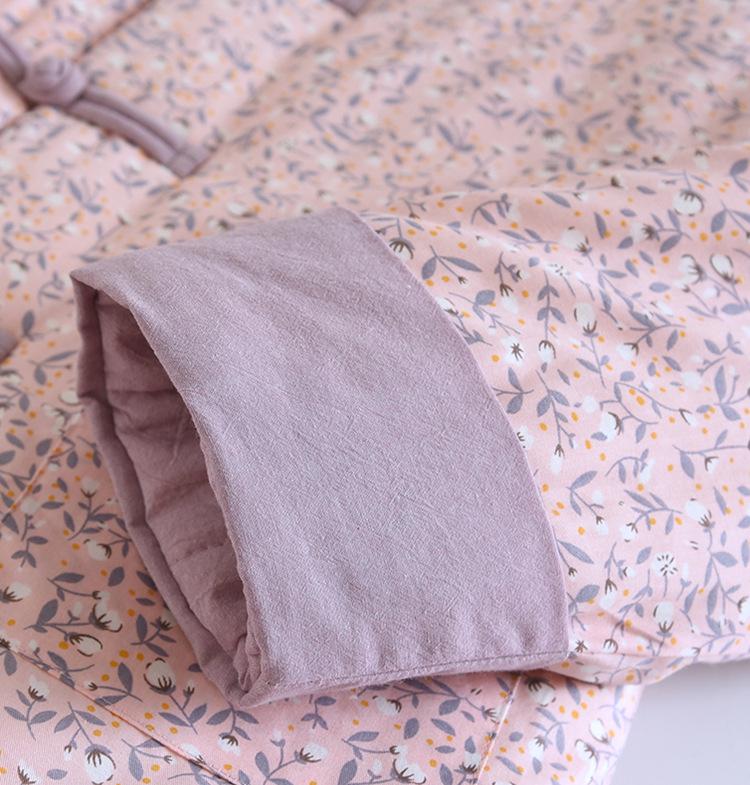 Зимняя хлопковая куртка ручной работы в китайском цветочном стиле с застежкой-лягушкой