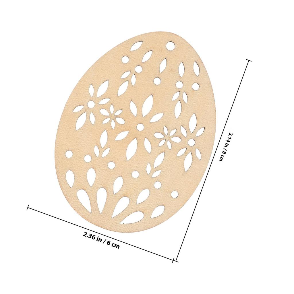 20Pcs Easter Wooden Egg Shape Pendants Smooth Surface DIY Hanging Decor Holiday Party Adornments Home Festival Garden Decoration