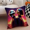DDaft PPunk Band Cushion Cover Throw Pillow Cover Hidden Button Durable Polyester Chair Cushion