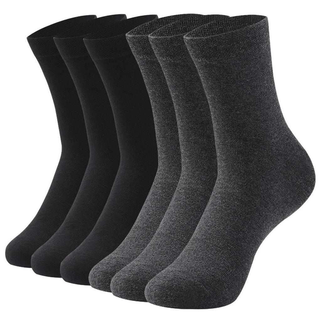 6Pairs Men Socks Cotton Breathable Black White Business Spring Summer for Male Sock Plus Size EU40-47