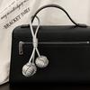 Five-pointed Star Pu Leather Bag Pendant Weave Balls Cherry Keyring Funny Star Keychain  Gift