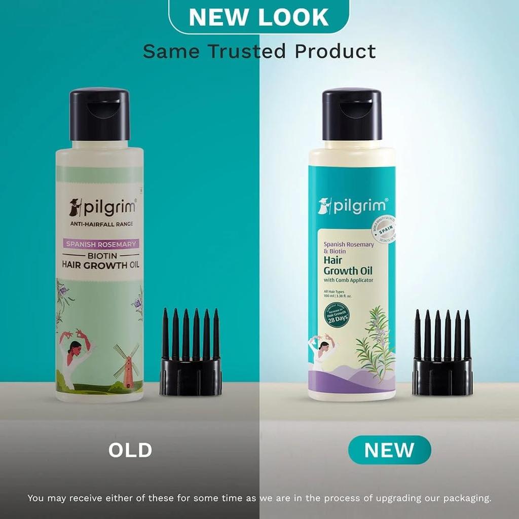 Масло Pilgrim Spanish Rosemary & Biotin для роста волос 100 мл | Уменьшает выпадение волос и укрепляет волосы для мужчин и женщин