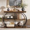 Tribesigns Console Table 105 cm Industrial 3-Tier Entrance Table with Curved Metal Frame and Shelves for Living Room and Hallway