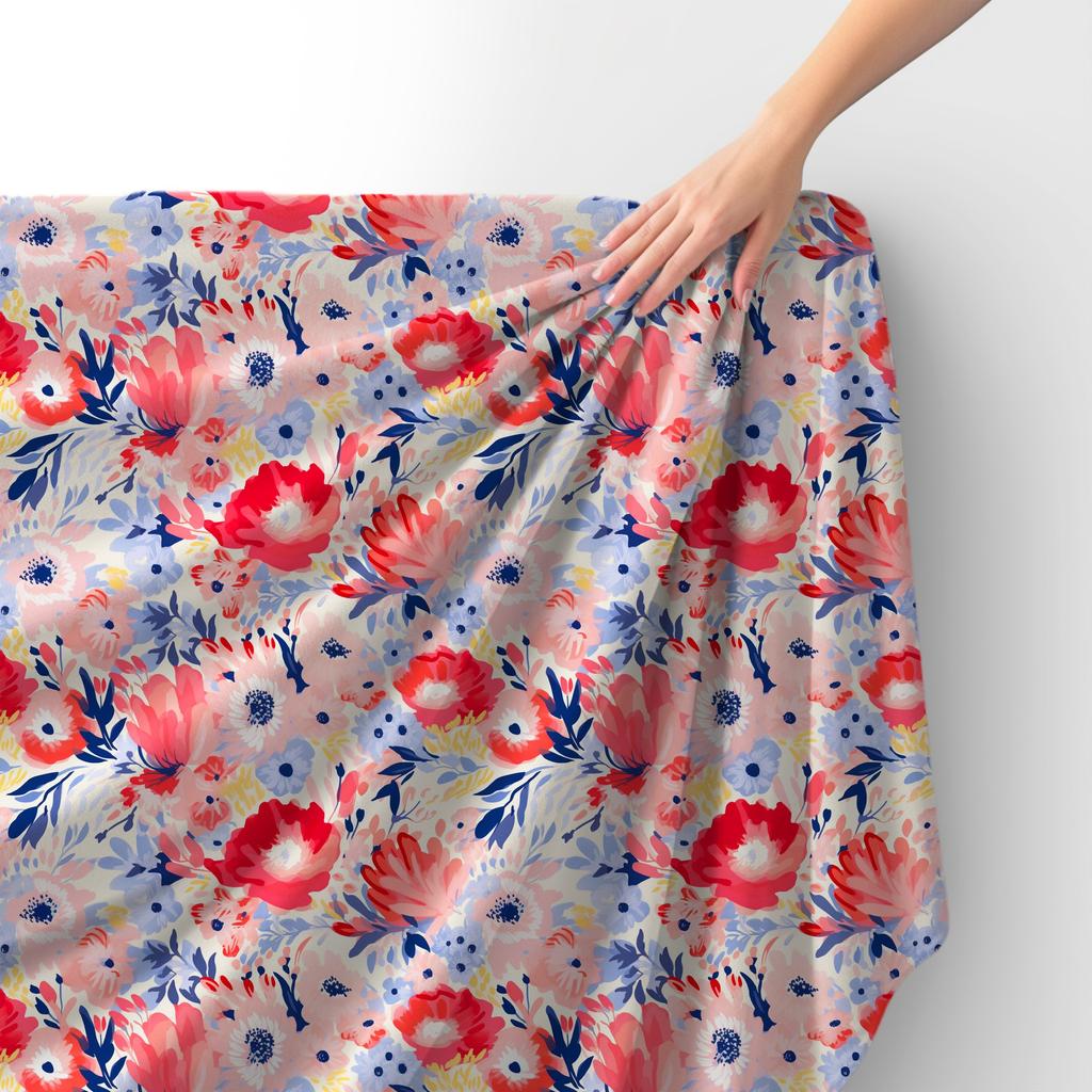 Royal Samt Stoff Polyester Zum Nähen - Motiv Blumen - Rdx3041