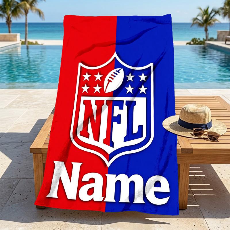 Personalized Name Nfl Name printed beach towel,a quick-drying, absorbent mat suitable for the beach, pool, gym, and travel fans gift 105