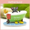 Black Taking Cat A Bath In The Bathtub Resin Ornament For Home Styling Gifts