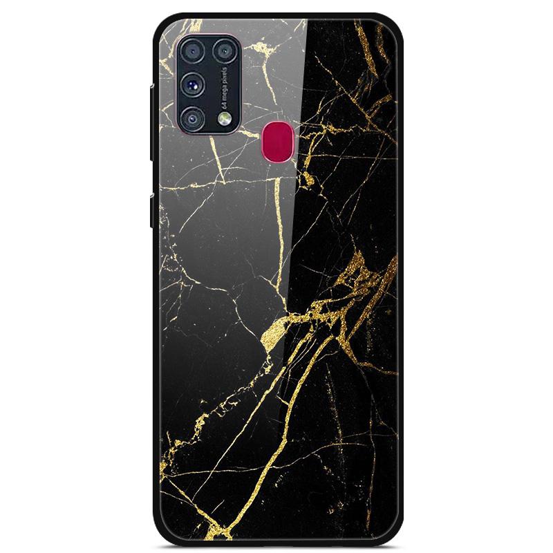 For Samsung A21S Case 2020 Lovely Tempered Glass Phone Hard Back Cover Cases For Samsung Galaxy M31S M21 M31 s Silicon Bumper
