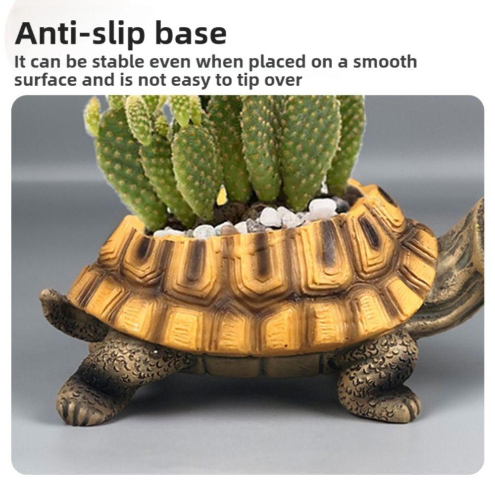 Lifelike Turtle-Shaped Flower Pot Eco-Friendly Desk Mini Ornament Bonsai Plant Holder  Garden