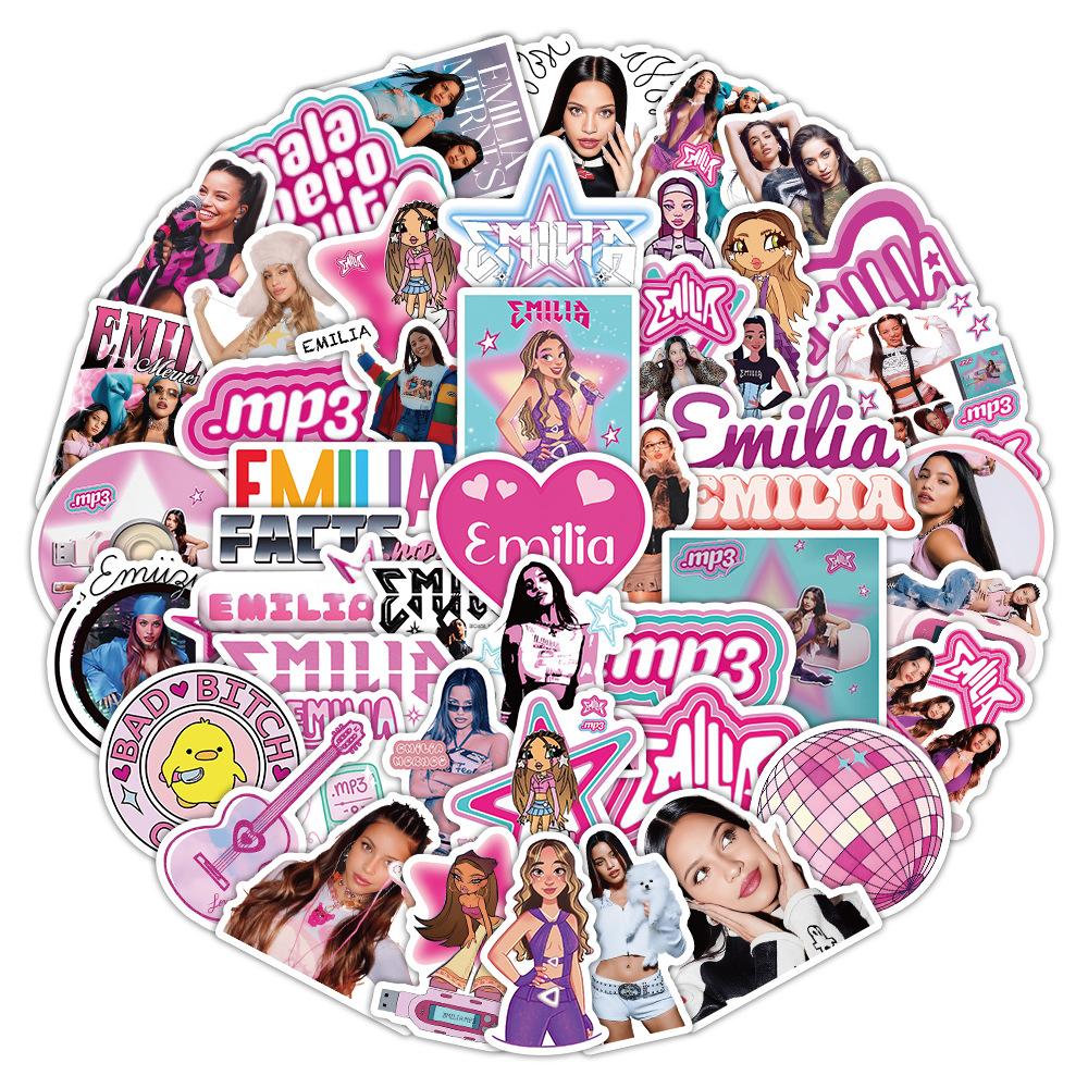 50Pcsemilia Singer Diy Creative Notebook Decorative Waterproof Stickers