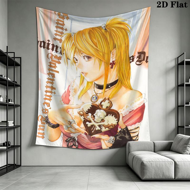 Death Note Wall Tapestry Aesthetic Wall Hanging Printed Fabric Blanket Decorative Tapestries for Bedroom Living Room Home Decor