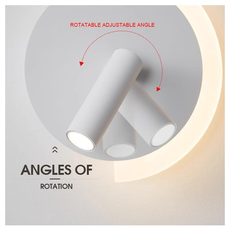 Современный настенный светильник для спальни, прикроватный выключатель 110Vroom, освещение отеля Scorce, внутренняя гостиная, коридор, вращающийся настенный светильник, украшение