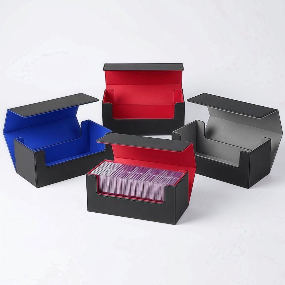 Leather Trading Cards Storage Box Magnetic Closure Commander Card Box For MTG TCG,Sport Cards