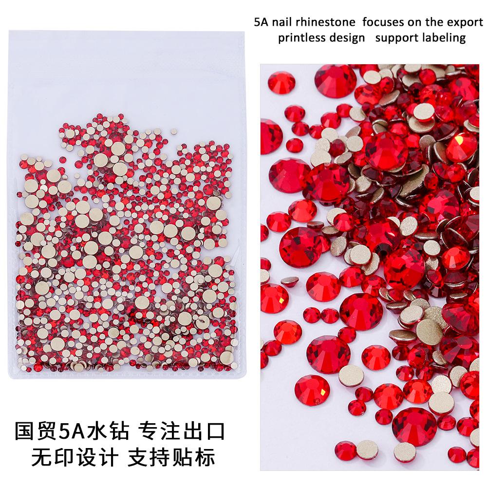 Стразы для дизайна ногтей Pujiang, золотое дно, смешанный размер, плоское дно, бриллиант, около 1440 стеклянных наклеек, цветные маленькие круглые бриллианты
