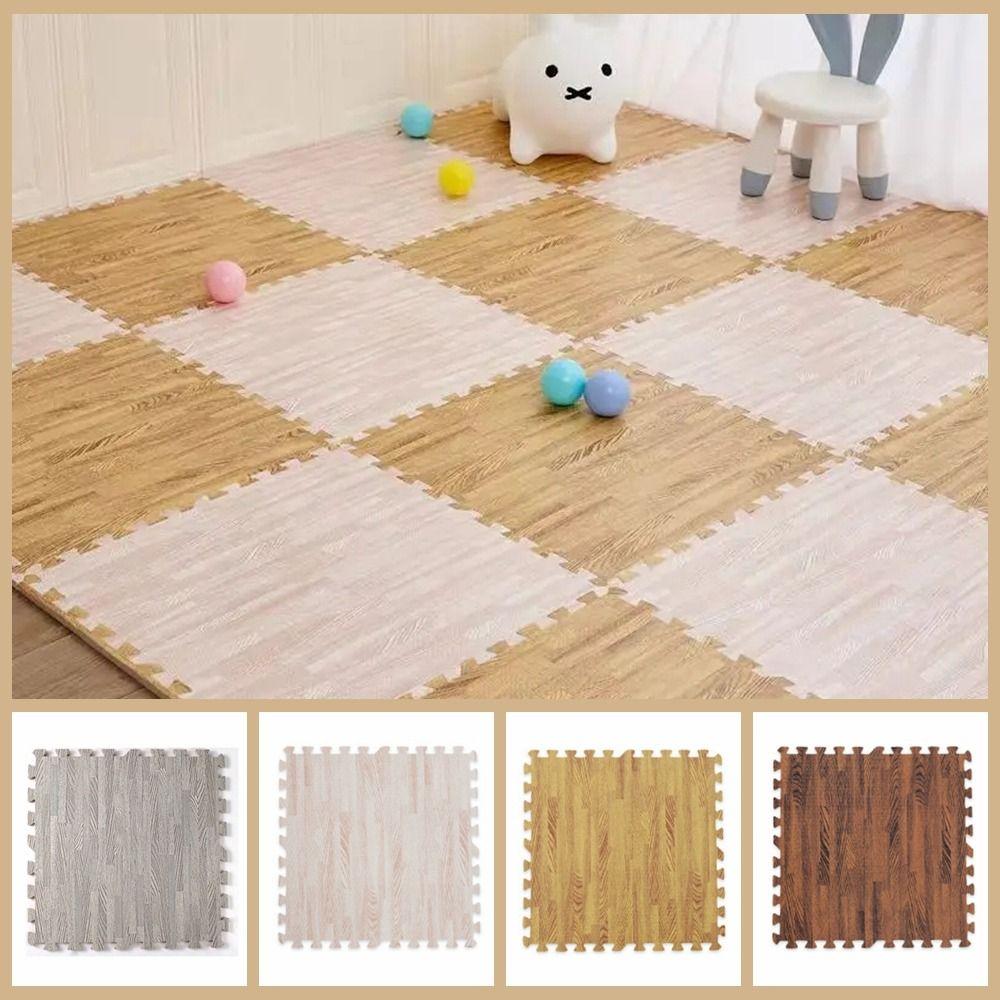 4 шт. водонепроницаемый пенопластовый коврик-головоломка из пеноматериала EVA, напольный коврик, ковер, коврик-головоломка с деревянным зерном, уменьшает шум