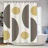 Современный геометрический набор штор для душа 180x180см Желтый точечный дизайн для украшения ванной комнаты в белом и сером цвете с крючками (SS)