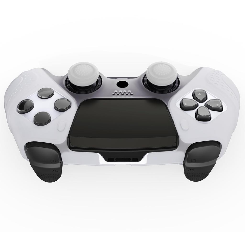 PlayVital PS5 Edge Controller Silicone Cover Soft Rubber Protector Skin with Thumb Grip Caps for PS5 Edge Wireless Edition Glow In the Non-Slip Case,
