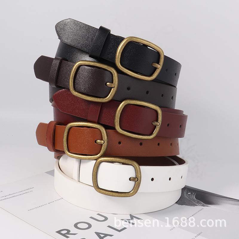 Women S Vintage Simple Decorative Thin Waist Belt With Pin Buckle