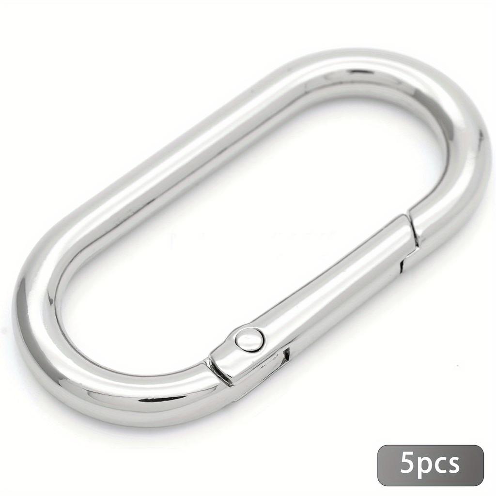5 шт. Овальные пружинные кольца-клипсы, Открывающееся О-образное кольцо-карабин для брелоков, Застежка-пряжка, Рюкзаков, Кошелька, Ключей, Ремешка для сумки