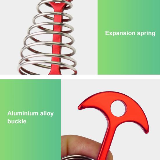 5 шт. пружинные пряжки для палаток, устойчивые к коррозии, палатка Fishbone, нескользящая конструкция, нержавеющий шнур для натяжения веревки