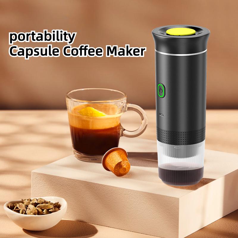Wireless Electric Portable Espresso Coffee Machine for Car & Home Camping Coffee Maker 3-in-1 Capsule Powder Travel Coffee Maker