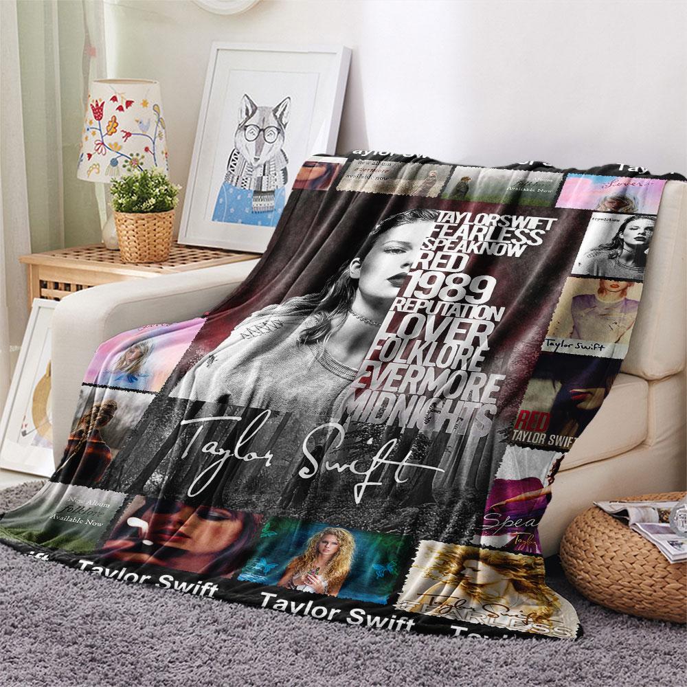 Taylor Swift printing Flannel Blanket Bedroom Sofa Camping Warm blanket Gifts for family and friends-MJ005
