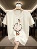 Unisexs Summer Cotton High Quality Fashionable Casual Sports Fun Pattern Printed Round Neck Unisexs Short Sleeve Tshirt Top