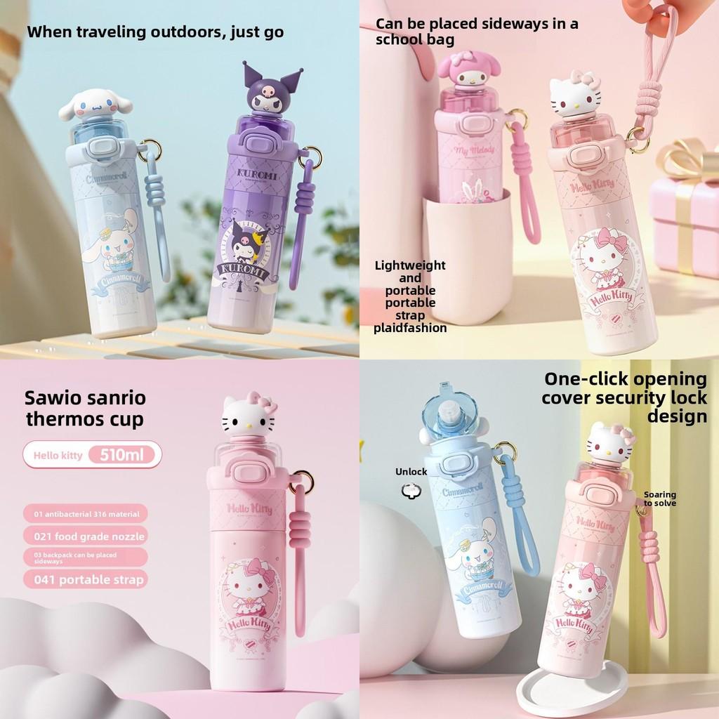 Детская термобутылка Hello Kitty с крышкой-поилкой и замком для школы и путешествий