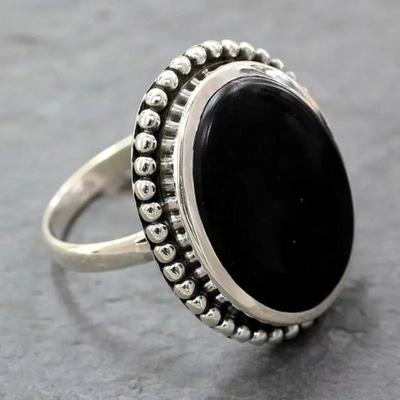 Винтажные серебристые овальные кольца с черным камнем, кольца с оригинальным металлическим резным узором для женщин, ювелирные изделия