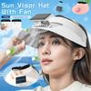 Summer Sun Visor Hat with Fan Three Temp Settings Empty Top Cap Breathable Cooling Fan Hat for Sun Protection and Outdoor