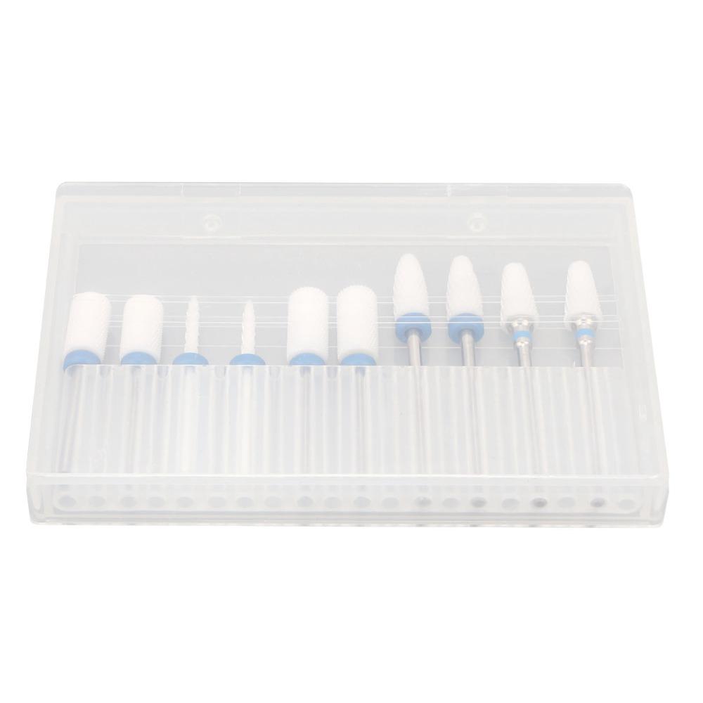 10pcs Ceramic Ceramic Nail Drill Bit Set Nail Surface Polishing And Shaping