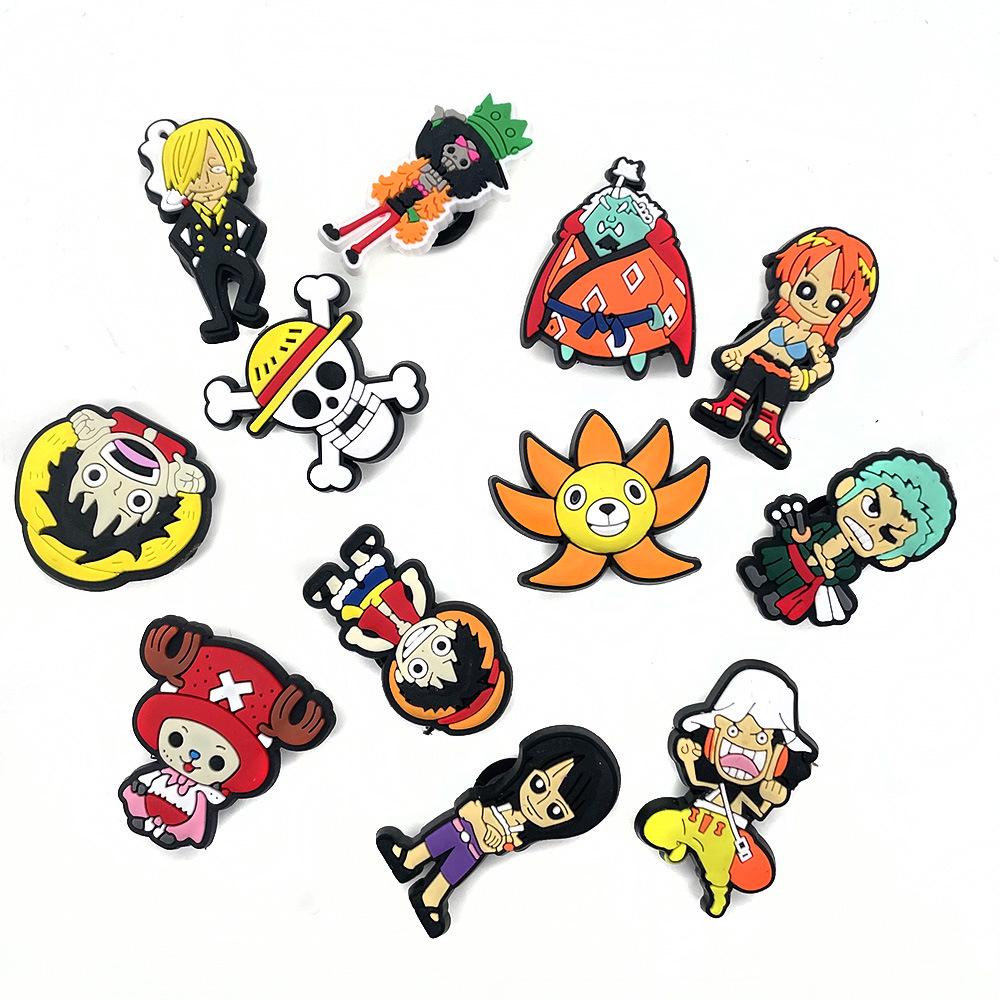 Мультяшные персонажи One Piece - Наклейки для обуви Crocs - Декоративные аксессуары из мягкой резины