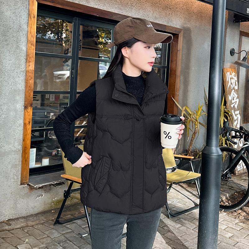 Новый осенне-зимний женский модный жилет из хлопка, свободный и универсальный жилет из хлопка для верхней одежды