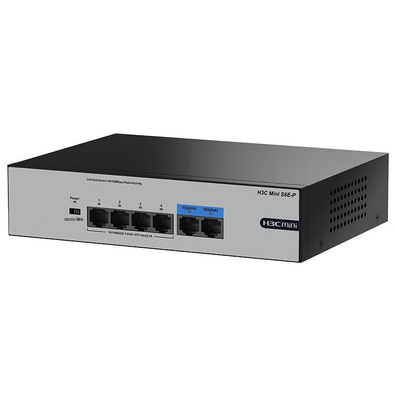 H3C S6E-P 6-Port Fast Ethernet PoE Switch