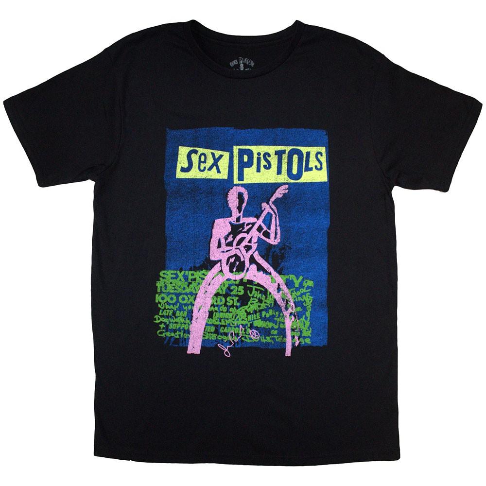 The Sex Pistols Unisex Tshirt Guitar Cartoon (Black) (Xlarge)