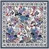 130cm Retro Floral Printing Twill Silk Square Scarf Women Multi-Purpose Shawl Sun Protection Four Season Travel Scarf