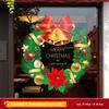 Festive Christmas Wreath Window Stickers,Semi-Matte Finish,For Home,Supermarket,Company,School Party Decorations,Christmas Decor