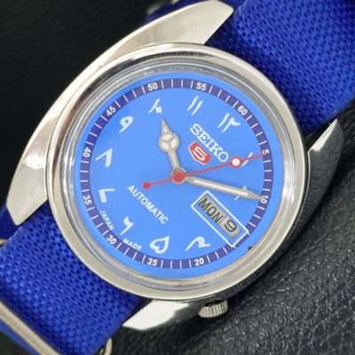 АВТОМАТИЧЕСКИЕ ВИНТАЖНЫЕ ЧАСЫ SEIKO 5 ЯПОНИЯ 6309A МУЖСКИЕ АРАБСКИЙ СИНИЙ ЦИФЕРБЛАТ a702533-1