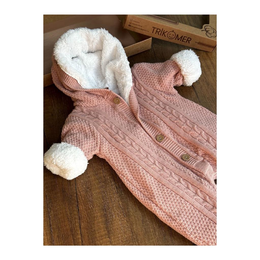 Трикотаж Комбинезон для новорожденных с овечьей шерстью внутри, очень мягкий узор для вязания волос