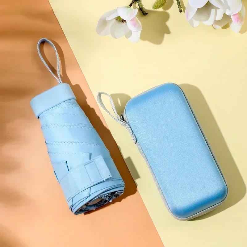 Портативный нейтральный зонт с коробкой Устойчивый к УФ-лучам Зонт высокой плотности Зонт с низкой прозрачностью Дождевой и солнечный зонт двойного назначения