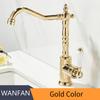 Kitchen Faucets Retro Industrial Style Gold  Brass Crane Bathroom Faucets Hot and Cold Water Mixer Tap Torneira 9161