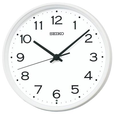 Часы настенные радиочасы Seiko аналоговые металлическая рамка белые диаметр 270 x 48 мм KX268W