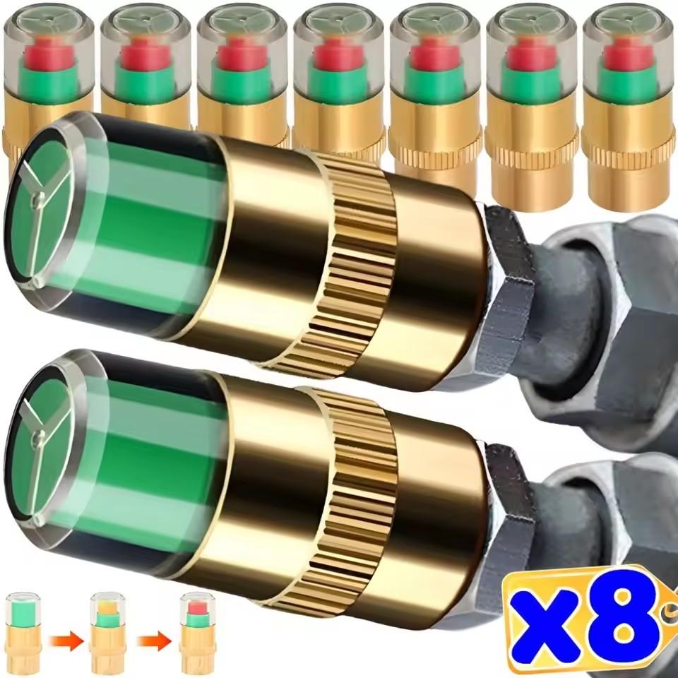 Copper Core Tire Pressure Monitor Valve Stem Cap Sensor Indicator Alert for Auto Car Motorcycle Bike Stainless Steel Accessories Valve Stems 1