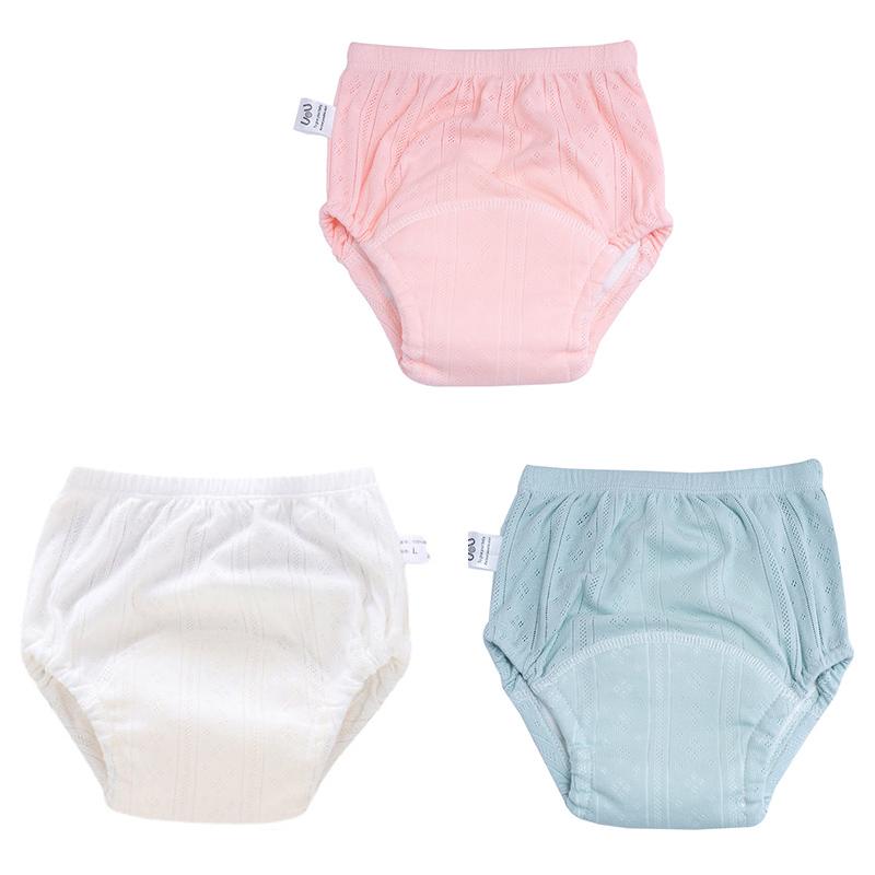 3PC Baby Cotton Mesh Learning Pants Children Ribbing Training Pants Baby Mesh Pants