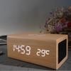 WOOD SHOW Alarm Stylish Table Clock with Wireless 4 In 1 Digital Wood Grain Interior Multifunctional Table USB For Technical Compliance Certified Wood