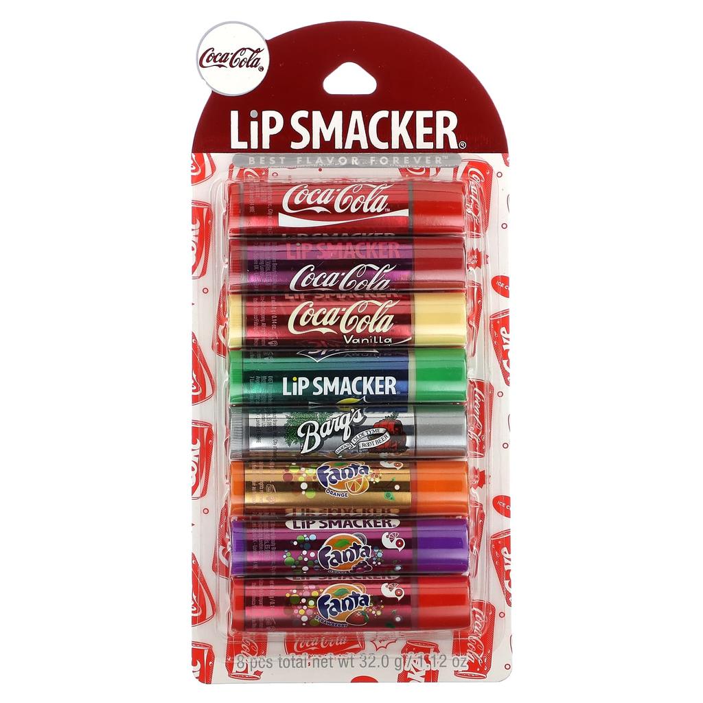 Lip Smacker, Coca-Cola, бальзам для губ, разные вкусы, 8 упаковок, 4 г (0,14 унции) каждый
