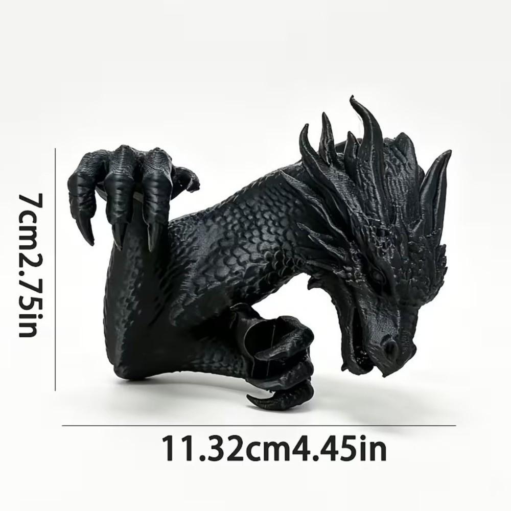 Simulated Scales Dragon Gamer Desk Statue 3D Printed Screen Side Dragon Figurine Holiday Gift