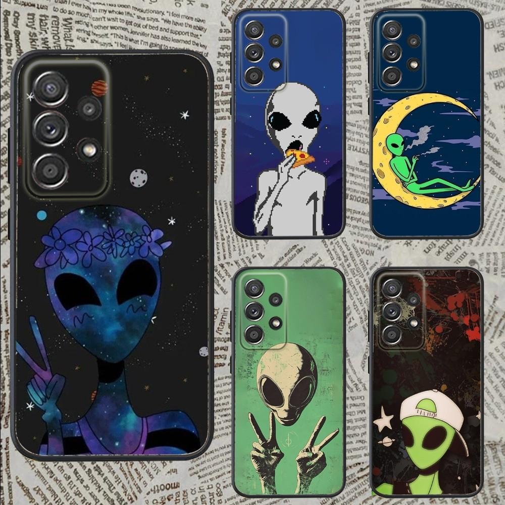 Смешной Чехол Для Телефона С Инопланетянами Для Samsung S25,S24,S21,S22,S23,S30,Ultra,S20,Plus,Fe,Lite,Note,10,9,5G Черный Чехол