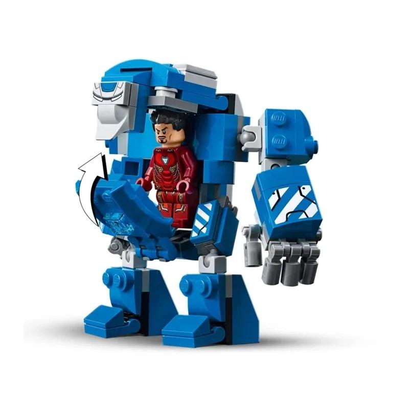 В наличии Marvel Мстители Супергерои Железный Человек Зал Брони Робот Зал FIT 76125 Конструктор Кирпичики Подарок Игрушка