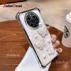 3D Перламутровая Бабочка Ударопрочный Силиконовый Чехол с Гальваническим Покрытием для Huawei Mate 70 60 50 40 30 Pro Прозрачная Задняя Крышка